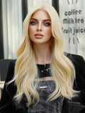 Blonde Lace Front Wig Long Wavy Wig Women Curly Central Blonde