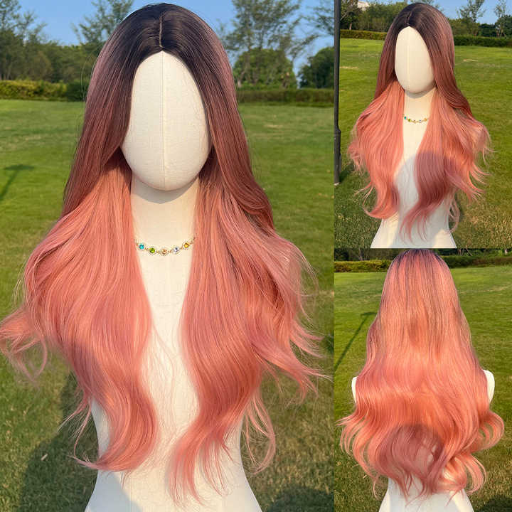 New Upper Mayor Body Wave Synthetic Front Curly Wig Dark Brown