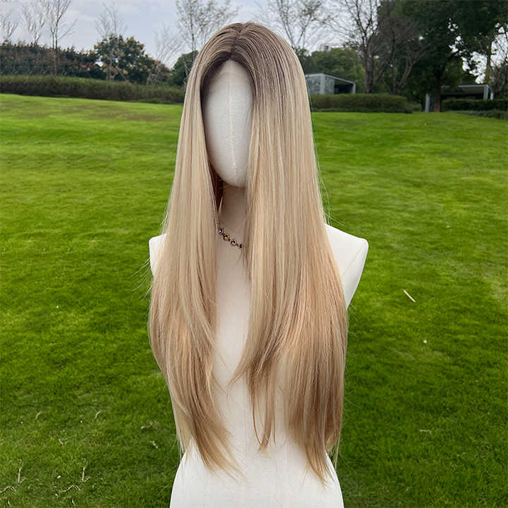 2025 New Blonde Brown Long Straight U Part Future Lace Wigs