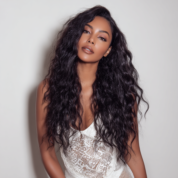 26 inch long brown body wave lace front wig -- natural looking.