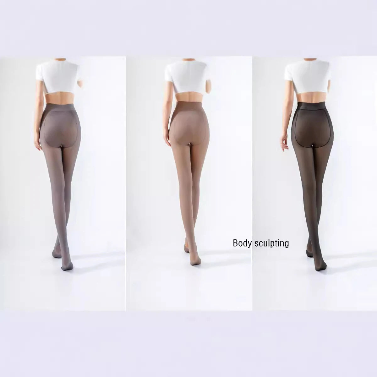 Women's Fleece Lined Tights - Fake Sheer Warm Pantyhose Thick Winter Leggings