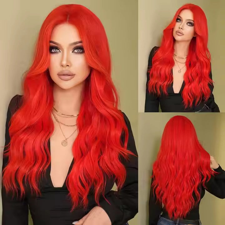 Red Wig Lace Front Wigs Women Body Wave Pre Pulled Baby Hair Synthetic
