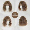 14 Inch Short Brown Curly Synthetic Heat Resistant Wig With Bangs