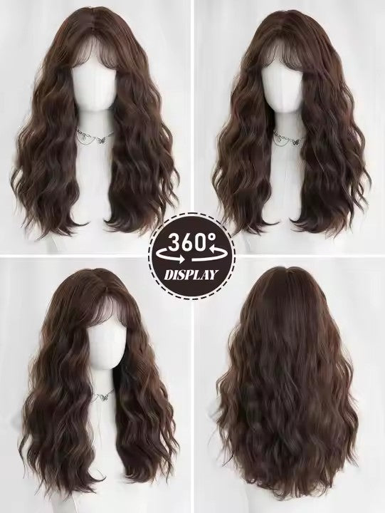 Lace Front Long Curly Light Brown Bob Wig Women Body Wave