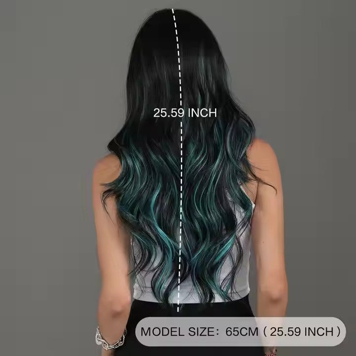 Wigs Highlighted Synthetic Hair Skunk Striped Long Wavy Wig Heat Resistant Fiber Wholesale Halloween Role Play Wigs