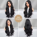 Natural Black Synthetic Lace Front Wig Hair Body Wave Dark Brown