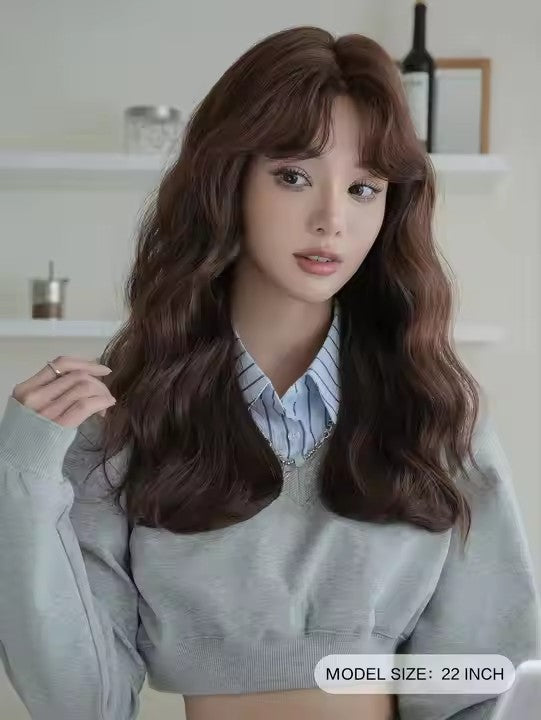 Lace Front Long Curly Light Brown Bob Wig Women Body Wave